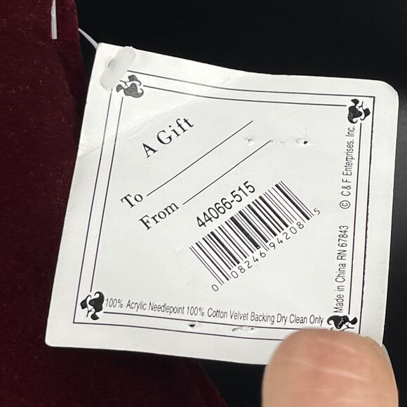 Needlepoint I Love Dog Spell Out Wool/Velvet Red Art Mini Pillow Decor - Picture 4 of 9